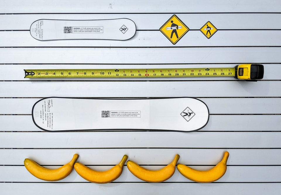 Sticker 4-Pack #litfuze SNOWBOARD STICKERS & SNOWBOARDER PED XING STICKERS | 20th Anniversary Vintage Collection | © LIT FUZE 2000-2020