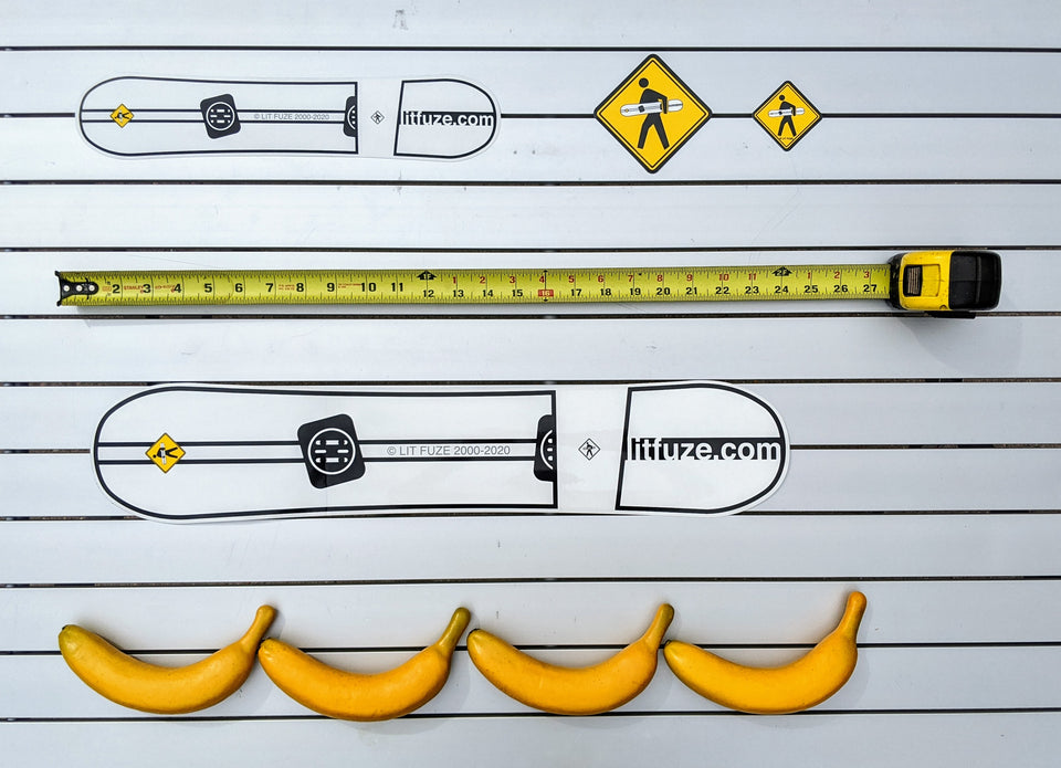 Sticker 4-Pack #litfuze SNOWBOARD STICKERS & SNOWBOARDER PED XING STICKERS | 20th Anniversary Vintage Collection | © LIT FUZE 2000-2020