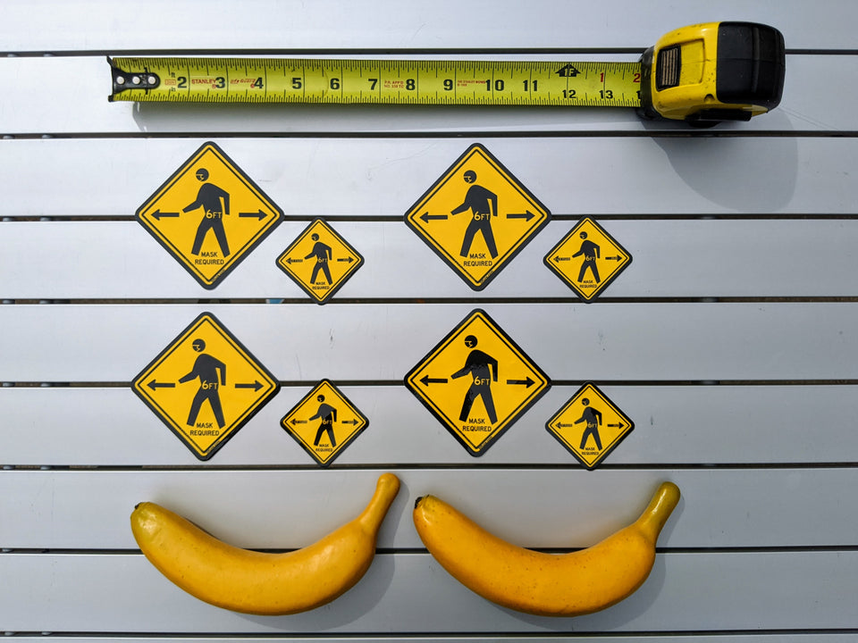 Sticker 8-Pack #litfuze 6FT MSK REQUIRED PED XING STICKERS | Perfect for Businesses, Buildings & Restaurants | Msk Collection | © LIT FUZE 2020