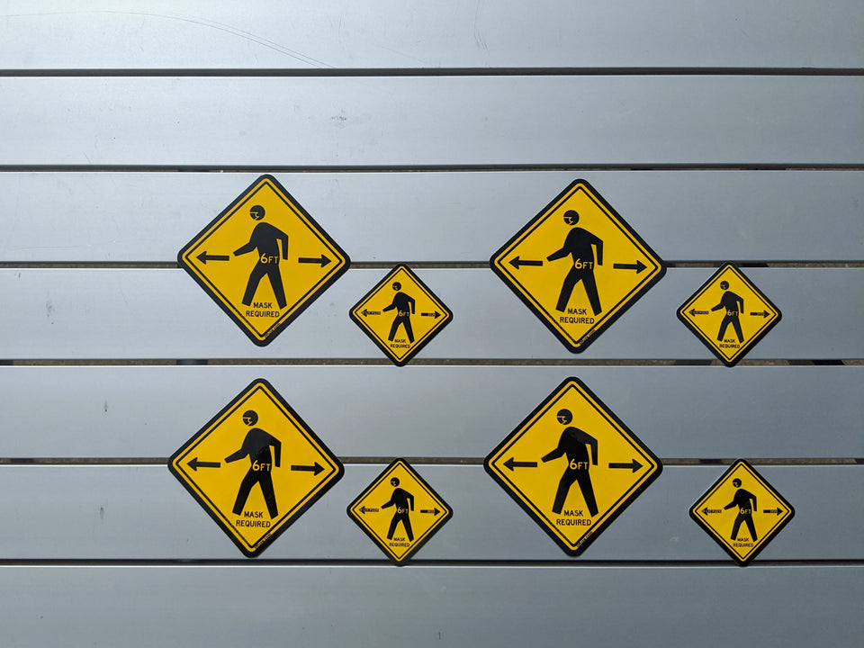 Sticker 8-Pack #litfuze 6FT MSK REQUIRED PED XING STICKERS | Perfect for Businesses, Buildings & Restaurants | Msk Collection | © LIT FUZE 2020