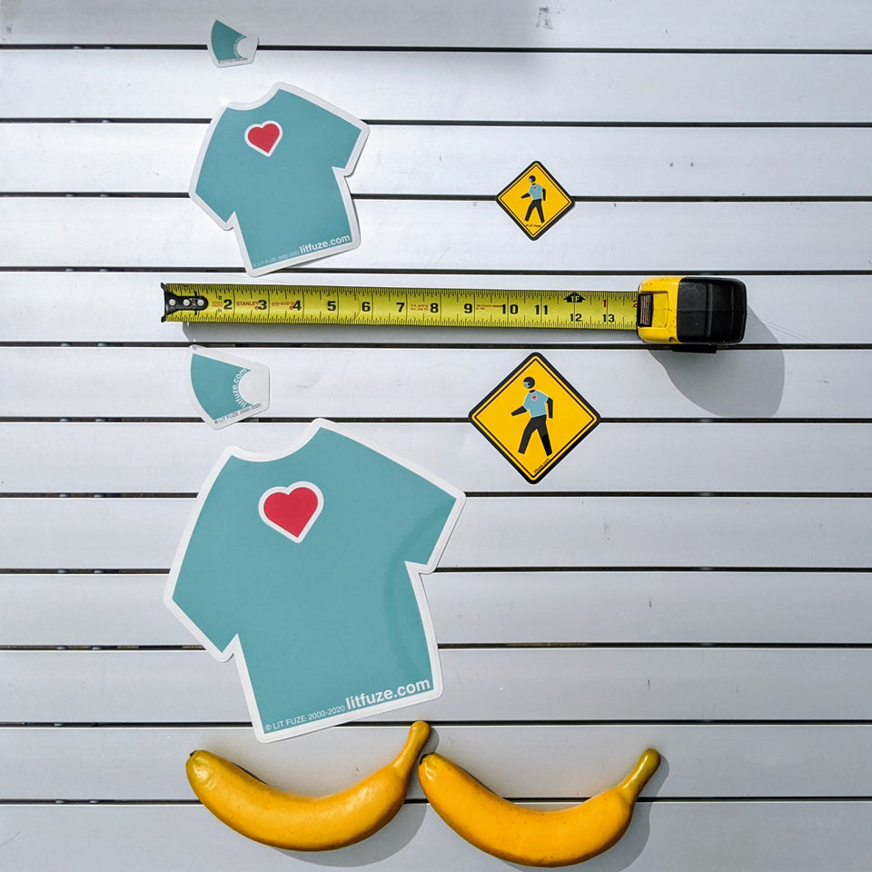 Sticker 6-Pack #litfuze SCRUBS Heart Shirt & Msk STICKERS & SCRUBS PED XING STICKERS | Scrubs Tribute & Msk Collections | Thank you | © LIT FUZE 2020