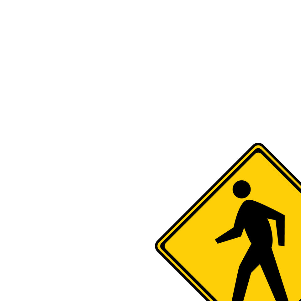 Sign 18" Medium Aluminum Govt. Grade W11-2 PEDESTRIAN XING SIGN (MUTCD) Compliant | LIT FUZE Pedestrian Crossing Ped Xing Signs