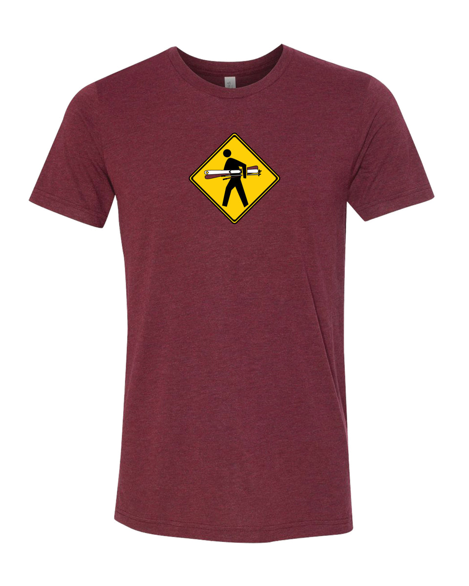 T-Shirt #litfuze SKIER PED XING TEE SHIRT | Skis & Poles Design |  20th Anniversary Vintage Collection | © LIT FUZE 2000-2020