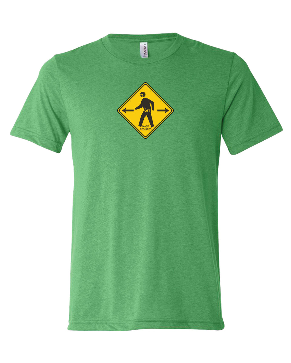 T-Shirt #litfuze Funny 6FT MASK REQUIRED PED XING TEE SHIRT | Msk Collection | © LIT FUZE 2020
