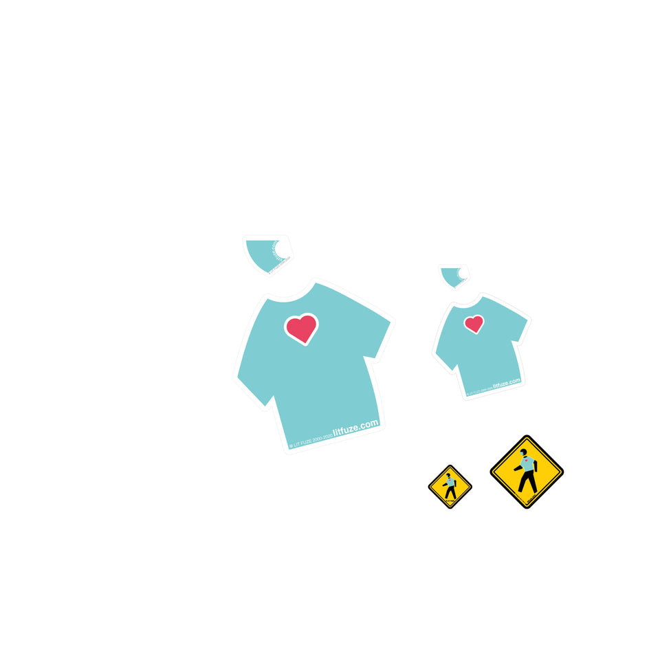 Sticker 6-Pack #litfuze SCRUBS Heart Shirt & Msk STICKERS & SCRUBS PED XING STICKERS | Scrubs Tribute & Msk Collections | Thank you | © LIT FUZE 2020